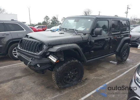 2025 Jeep Wrangler 4-Door Willys 4X4 z USA, uszkodzony, nr VIN 1C4PJXDNXSW509538